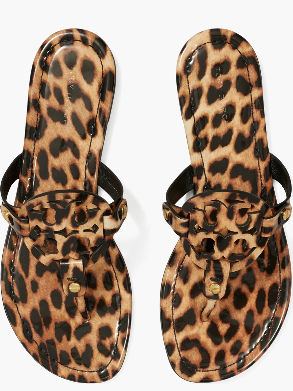 Tory Burch Miller Thong Sandals Leopard 10M